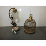 Lamp and Ornamental Bird Cage
