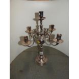 Four Branch Silver Plated Candelabra