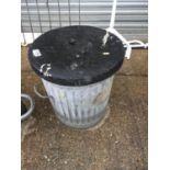 Galvanised Lidded Dustbin