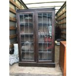 Oak Leaded Glazed Display Cabinet