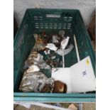 Plastic Crate and Contents - Garden Ornaments