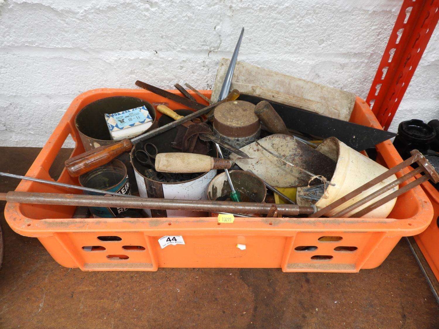 Plastic Crate and Contents - Ironmongery