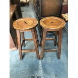 Pair of Oak Stools