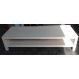 Modern White Coffee Table with Shelf