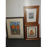 Framed Pictures - Boat, Flowers etc