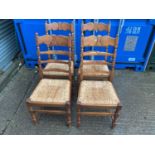 Set of 4x Rush Seated Chairs