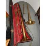 2x Brass Wind Instruments