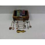 Wooden Box and Contents - Collectors Spoons