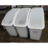 3x Rubbermaid Plastic Storage Bins