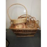 Wicker Basket and Contents