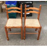 Pair of Rush Seated Chairs