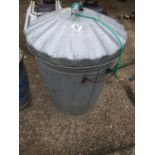 Galvanised Lidded Dustbin