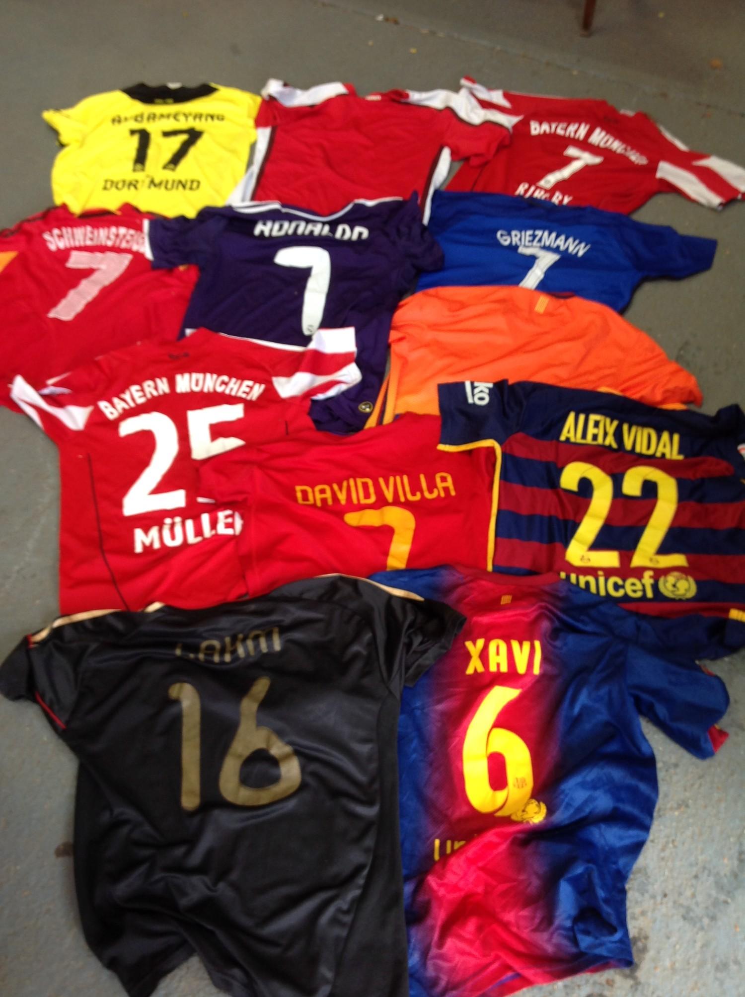 Quantity of Football Shirts - Spain, France, Germany, Bayern Munich - Mainly Large Boys Size