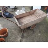 Vintage Wooden Wheelbarrow