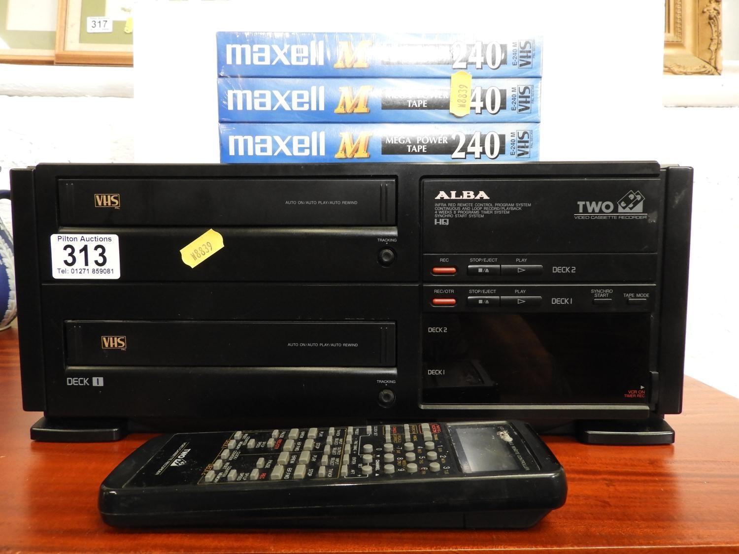 Alba Twin VHS Recorder/Player with Cassettes