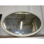 Bevel Edge Oval Mirror in Painted Frame