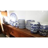 Large Quantity of Blue and White China - Willow Pattern