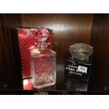 Crystal Decanter and Rose Bowl