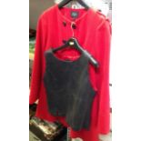 F & F Red Ladies Coat - Size 16 and Leather Vest Size 10