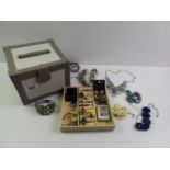 Jewellery Box and Contents - Modern Jewellery to include Silver