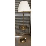 Brass Effect Floor Lamp with Shelf