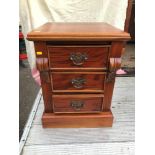 Good Quality Hardwood Three Drawer Bedside