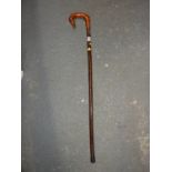 Walking Stick with White Metal Mount