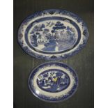 Blue and White Meat Plates