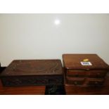 Treen Jewellery Boxes and Contents - Costume Jewellery
