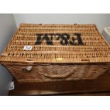 Wicker Hamper Marked F & M