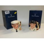 2x Royal Doulton Character Jugs - Len Hutton and Dickie Bird