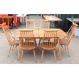 Ercol Extending Dining Table and 6x Matching Chairs