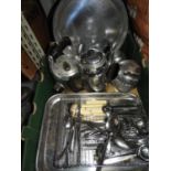 Box of Metalware, Cutlery etc