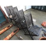 4x Wooden Folding Garden Chairs