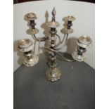 Good Quality Plated Five Branch Candelabra