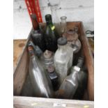 Wooden Crate and Contents - Old Bottles etc