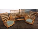 Ercol Three Piece Suite - Cushions Absent