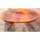 Oval Coffee Table on Caster Feet