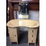 Painted Decorated Kidney Shaped Dressing Table