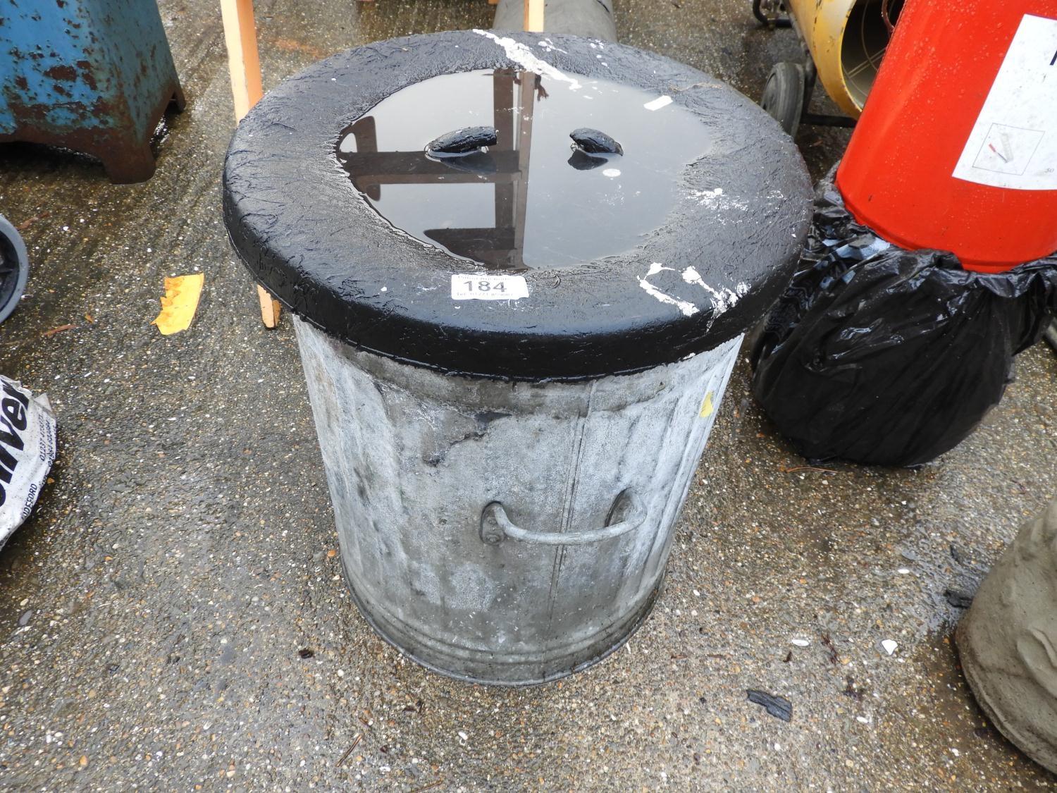 Galvanised Lidded Dustbin