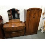Suite of Bedroom Furniture - Dressing Table and Matching Small Wardrobe
