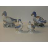 Porcelain Ornaments - Duck Family