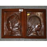 2x Carved Wooden Wall Hangings