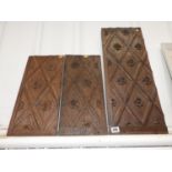 3x Carved Wood Panels