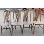 Set of 4x Wheel Back Chairs