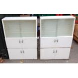 2x Painted Retro Kitchen Cabinets