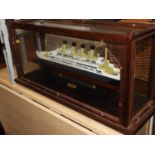 Model of Titanic in Glass Case