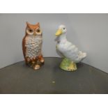 Duck and Owl Ornament