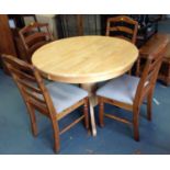 Modern Circular Extending Table and 4x Matching Chairs