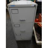 Three Drawer Metal Filing Cabinet with Key